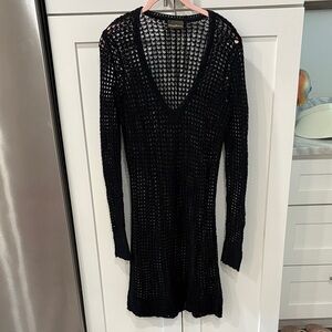Tommy Bahama Black Knit Long Sleeve Swim Cover-Up
